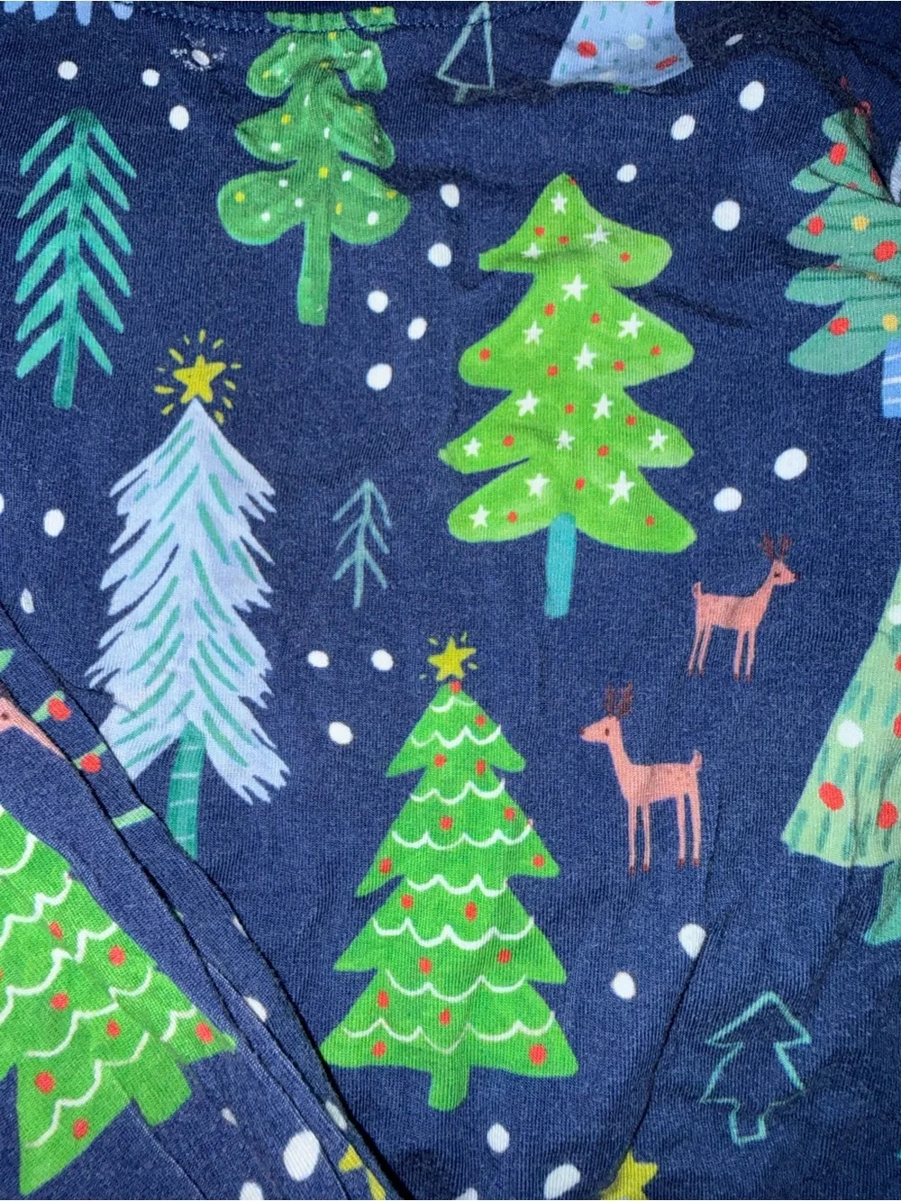 Little Sleepies Navy Blue Christmas Tree Print Pajama Set